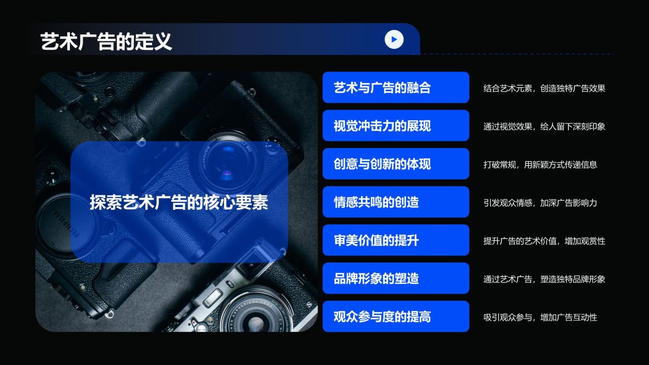 蓝色商务风摄影作品集PPT模板