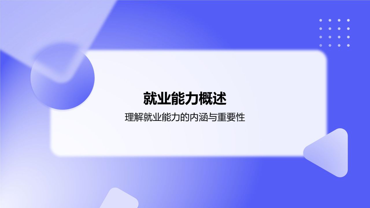 蓝色新拟态大学生就业能力展示PPTPPT模板