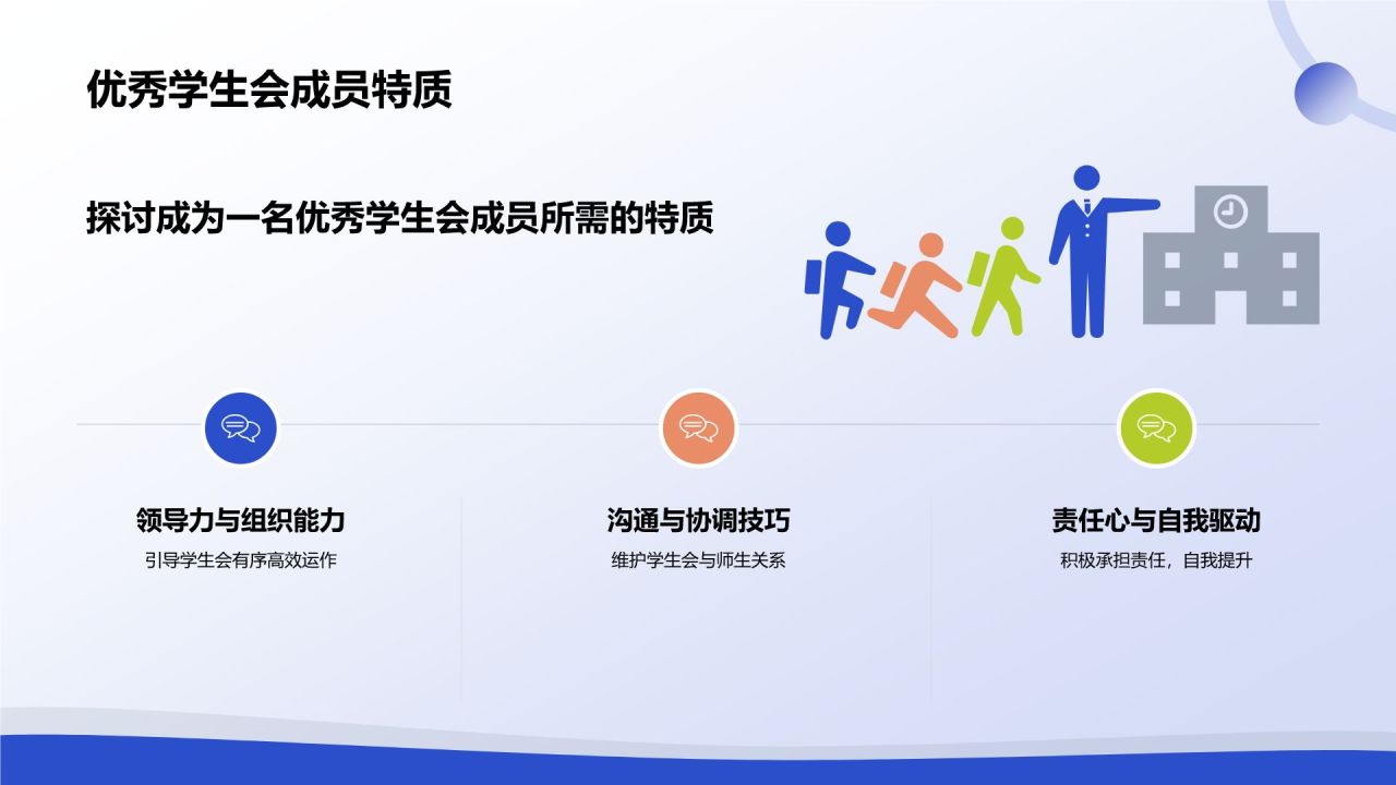 蓝色渐变风学生会竞选PPT模板