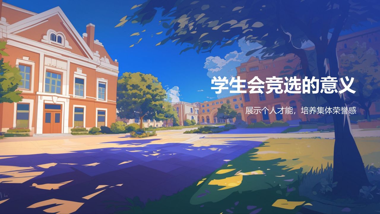 蓝色渐变风学生会竞选PPT模板