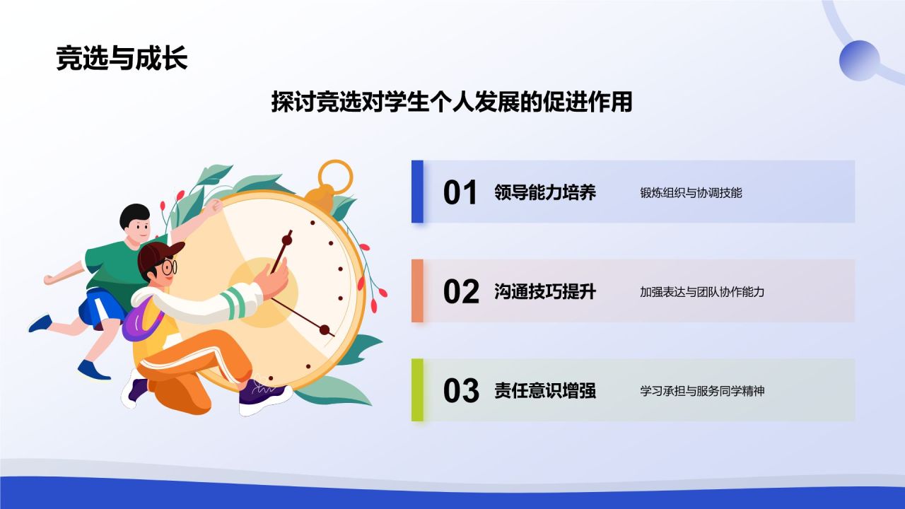 蓝色渐变风学生会竞选PPT模板