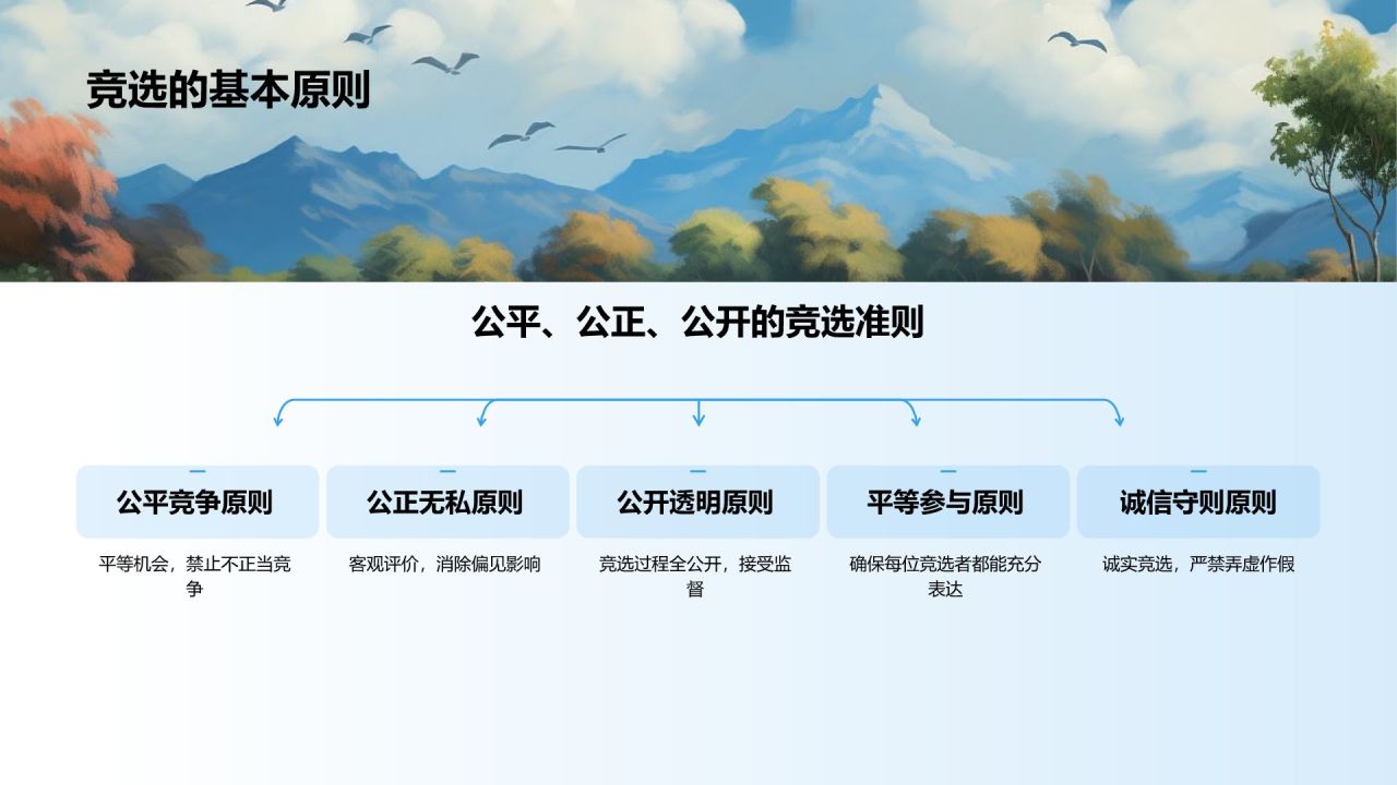 蓝色渐变风学生会竞选PPT模板