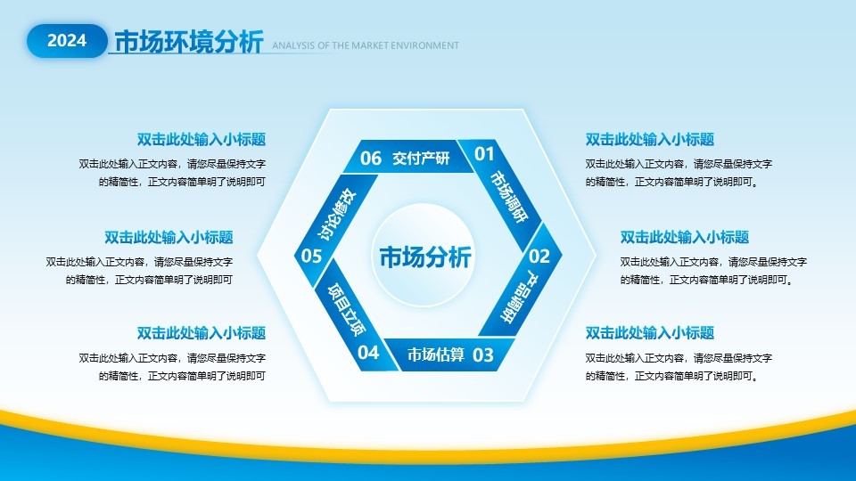 六段式内容循环图示排版