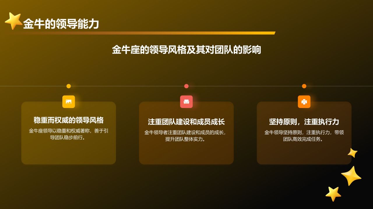 橙色3D风十二星座之金牛座性格介绍PPT模板
