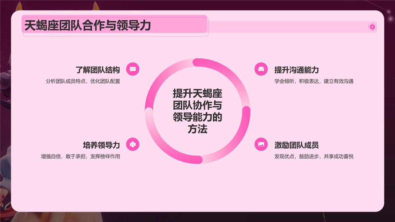 粉色3D风十二星座之天蝎座性格介绍PPT模板