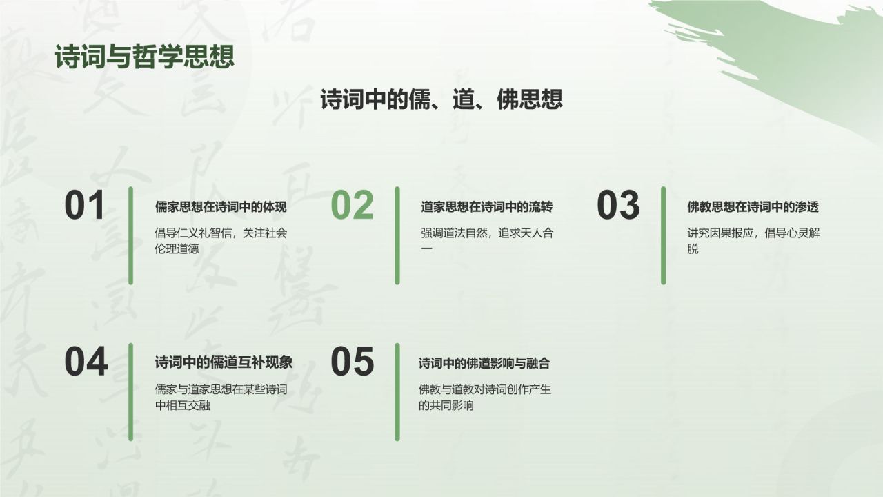 绿色复古风语文古诗词鉴赏PPT模板
