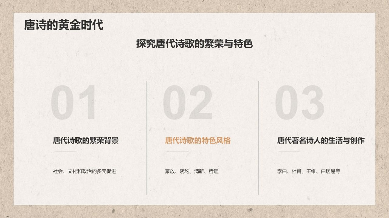 黄灰色复古风语文古诗词鉴赏PPT模板