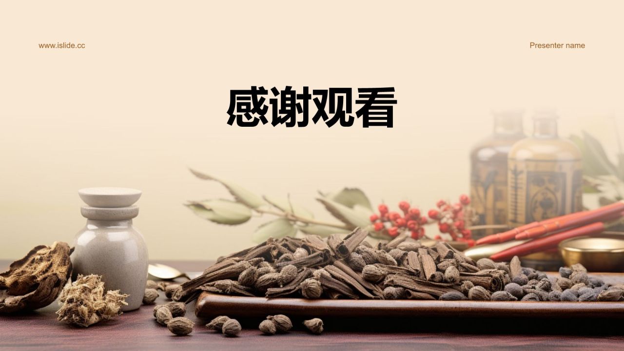 橙色复古风中医养生PPT模板