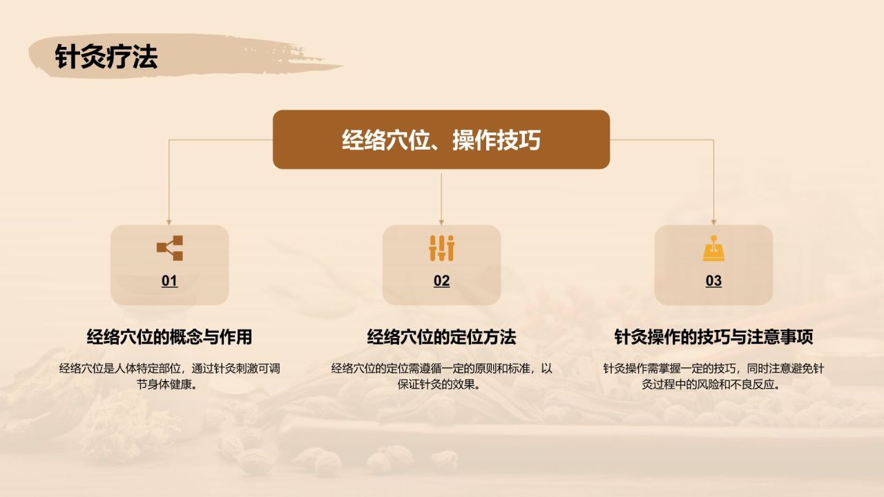 橙色复古风中医养生PPT模板