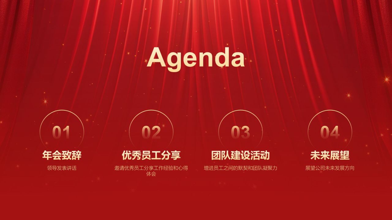 橙色喜庆风年会表彰PPT模板