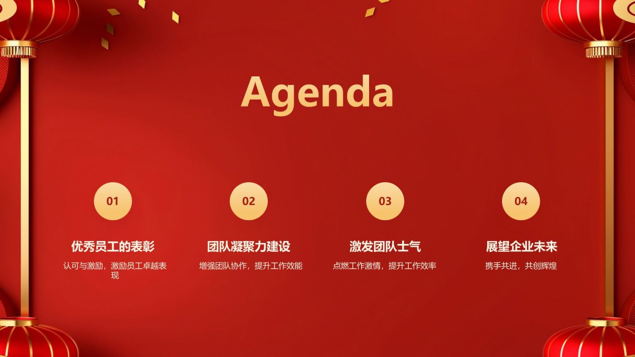 红色喜庆风表彰庆典PPT模板