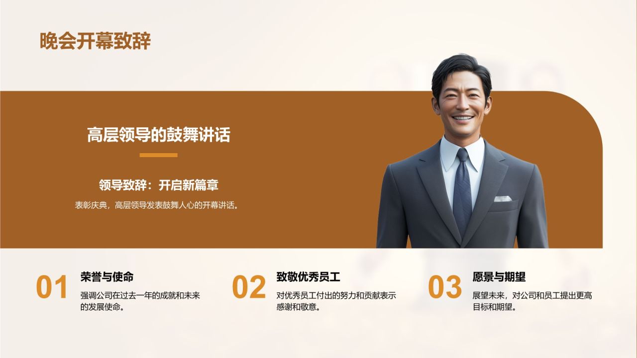 橙色黑金风表彰庆典PPT模板