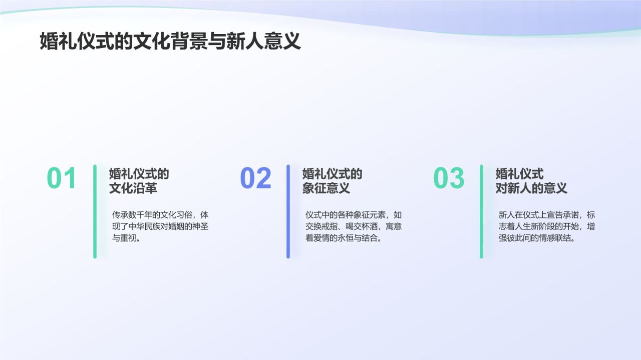 蓝色插画风婚礼仪式流程PPT模板
