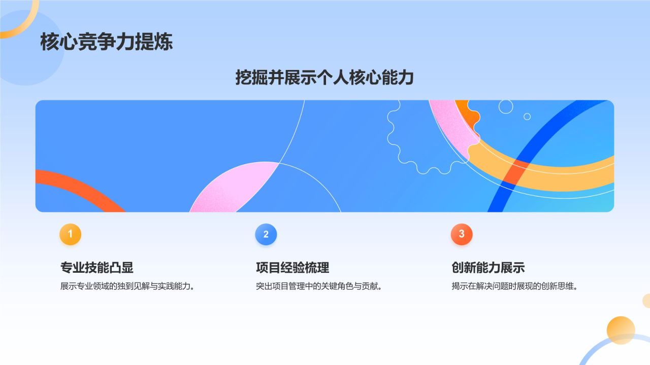 蓝色扁平风个人转正答辩PPT模板