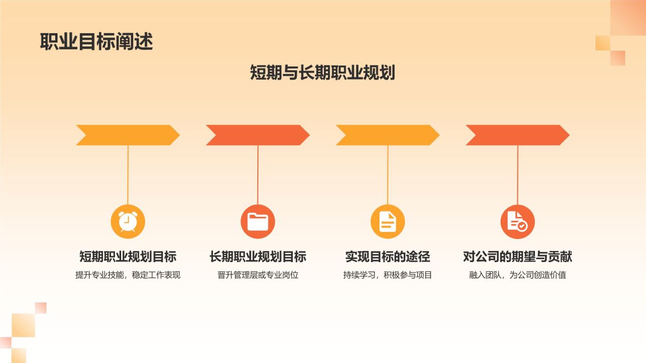 橙色3D风个人转正答辩PPT模板
