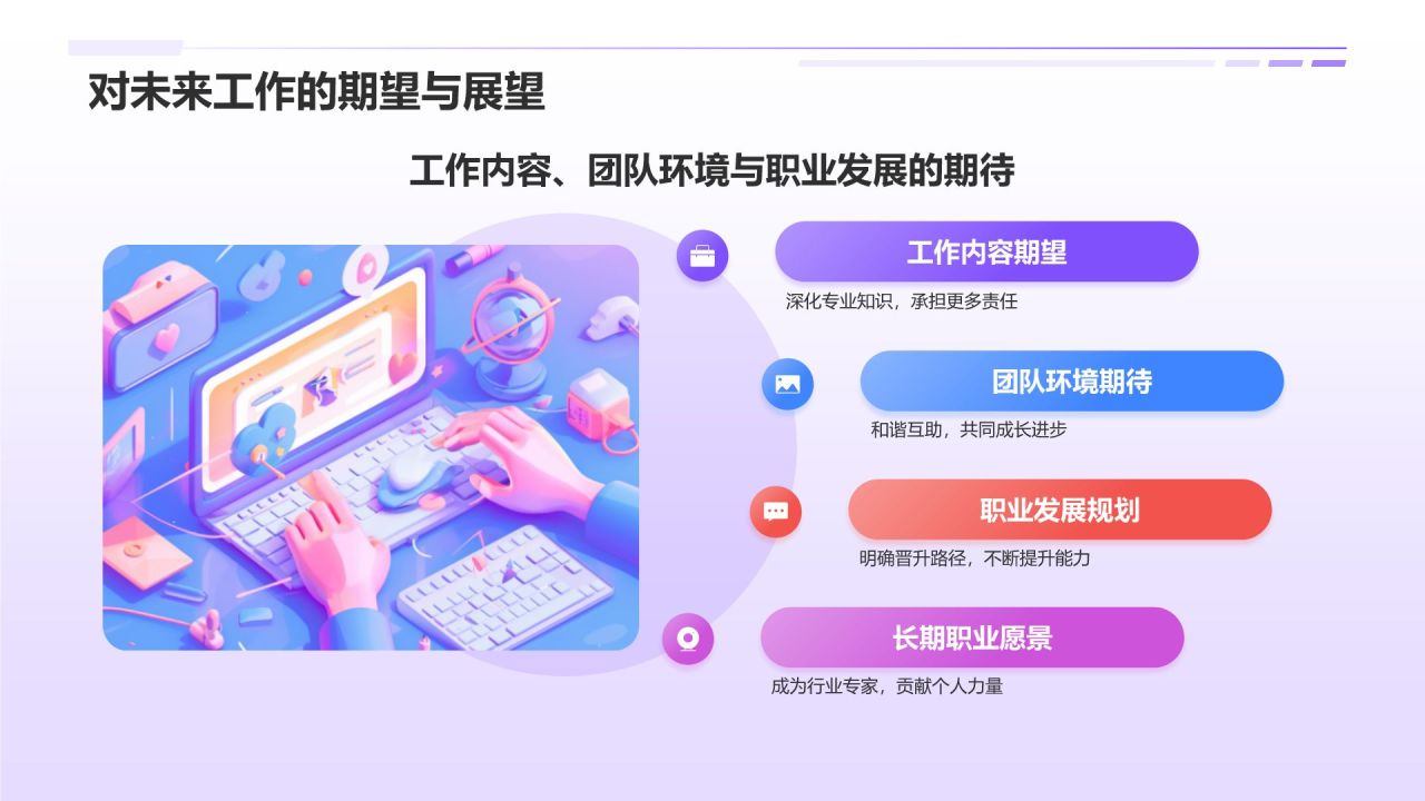 紫色插画风实习期转正述职报告PPT模板