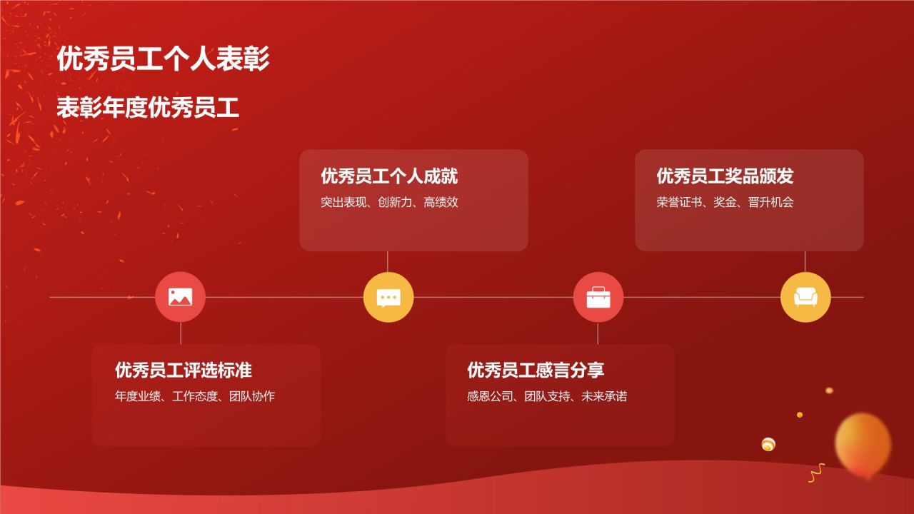 红色喜庆风企业表彰PPT模板