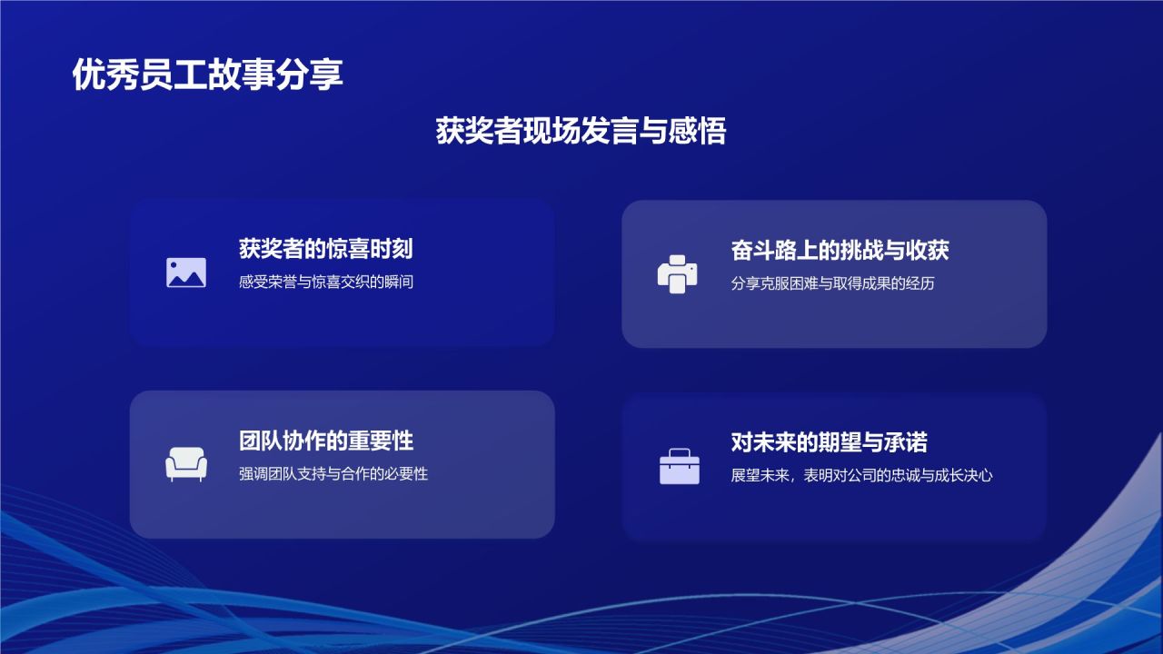 蓝色科技风优秀员工表彰PPT模板