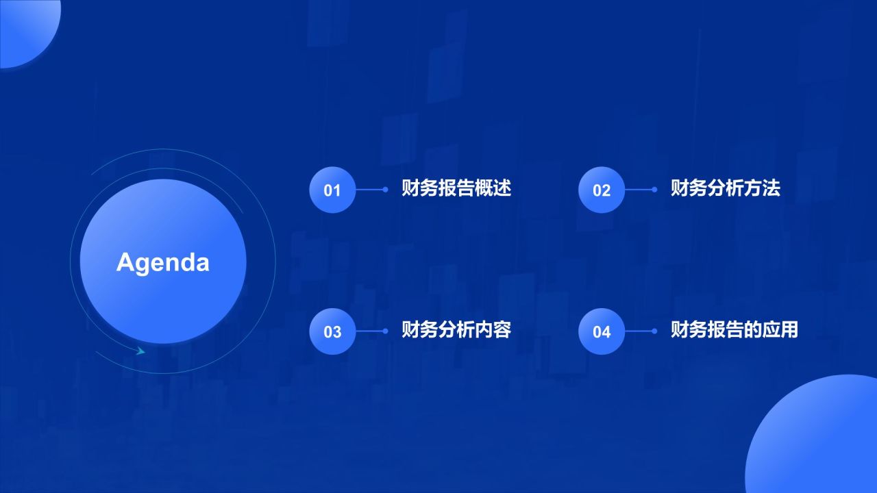 蓝色科技风财务分析报告PPT模板