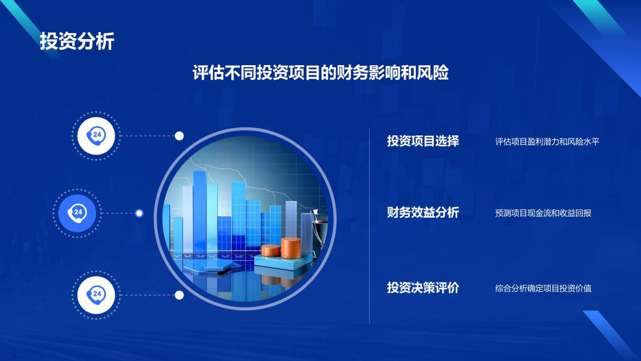 蓝色科技风财务分析报告PPT模板