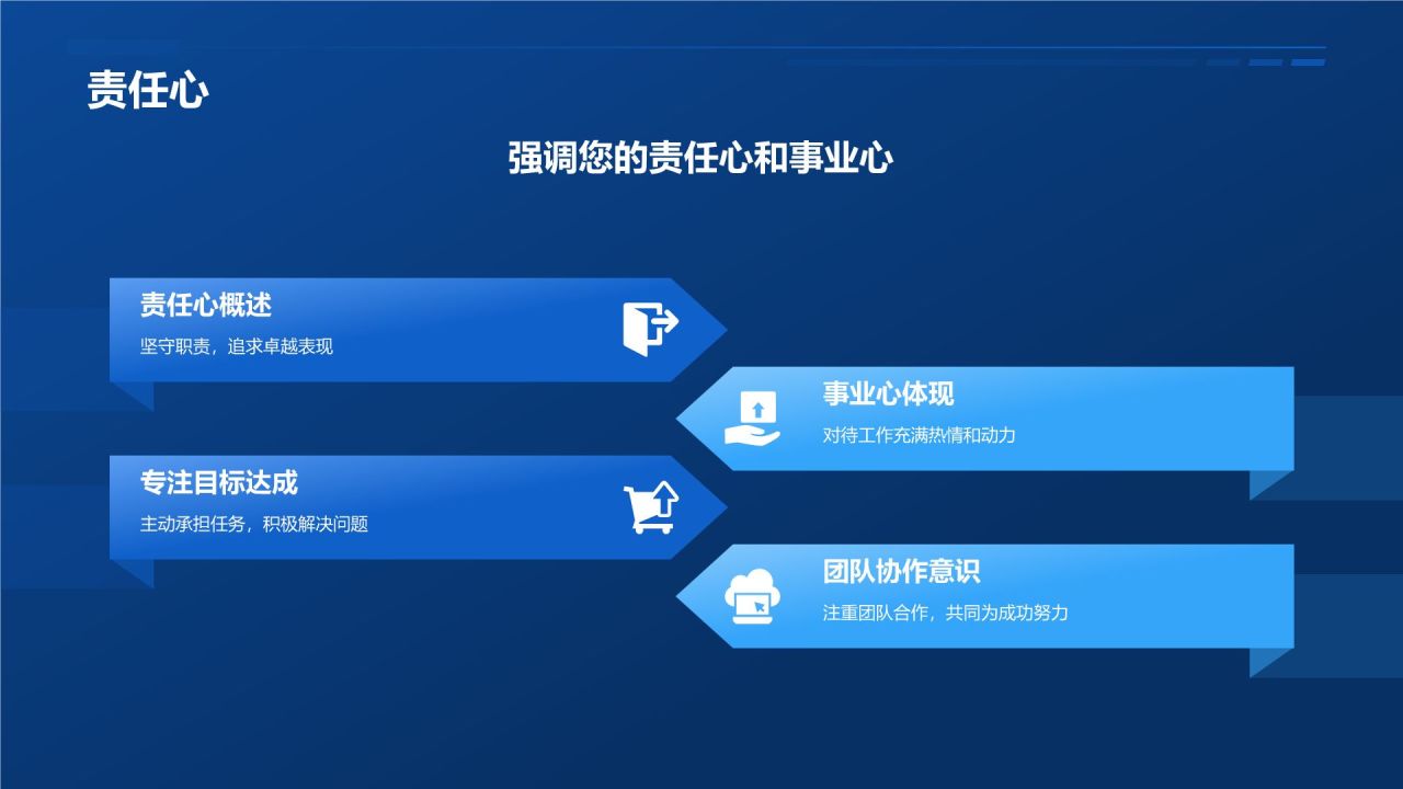 蓝色渐变风电力行业求职简历模板PPT模板