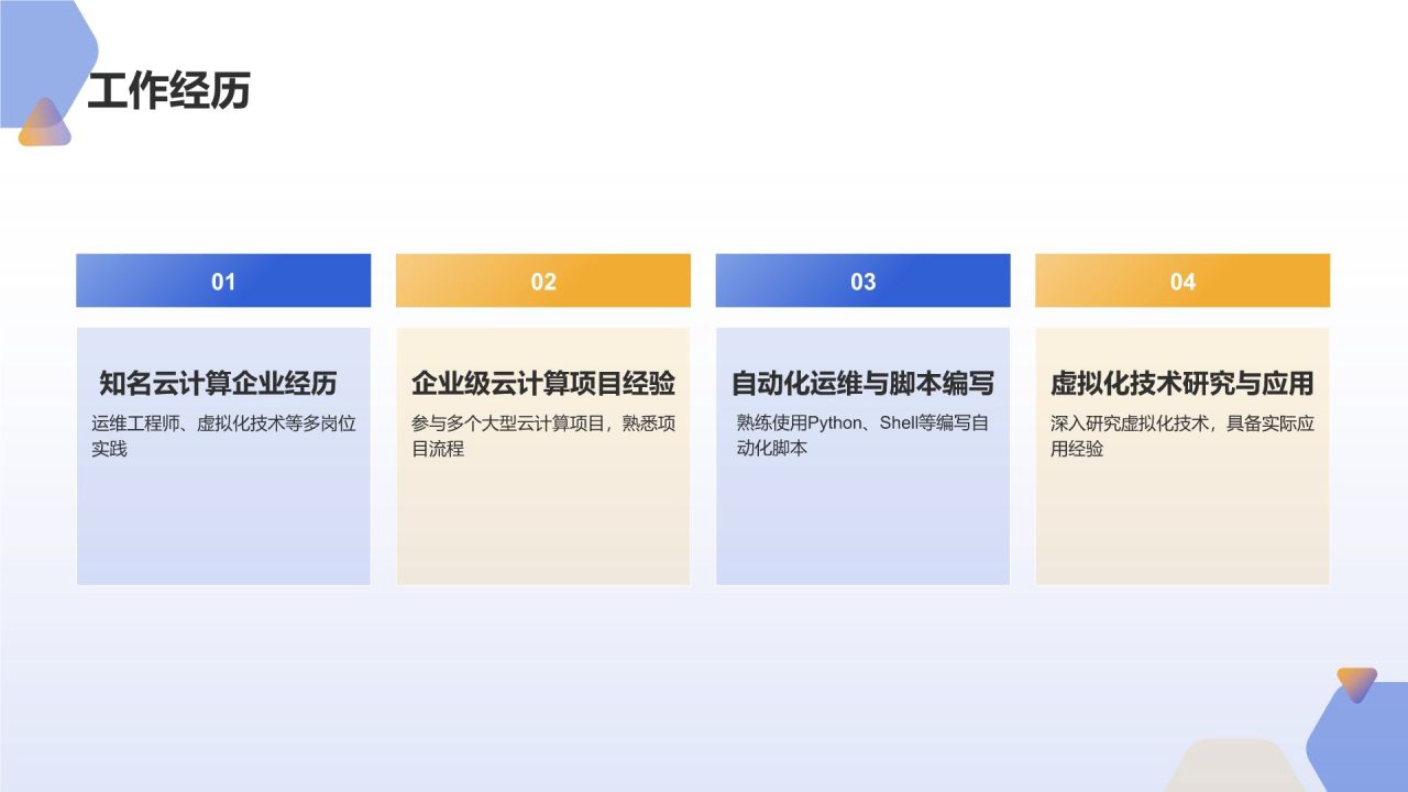 蓝色科技风云计算工程师求职简历PPT模板