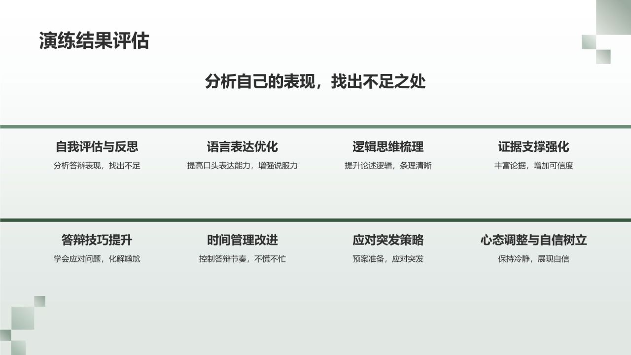 绿色商务风毕业答辩模拟实战PPT模板