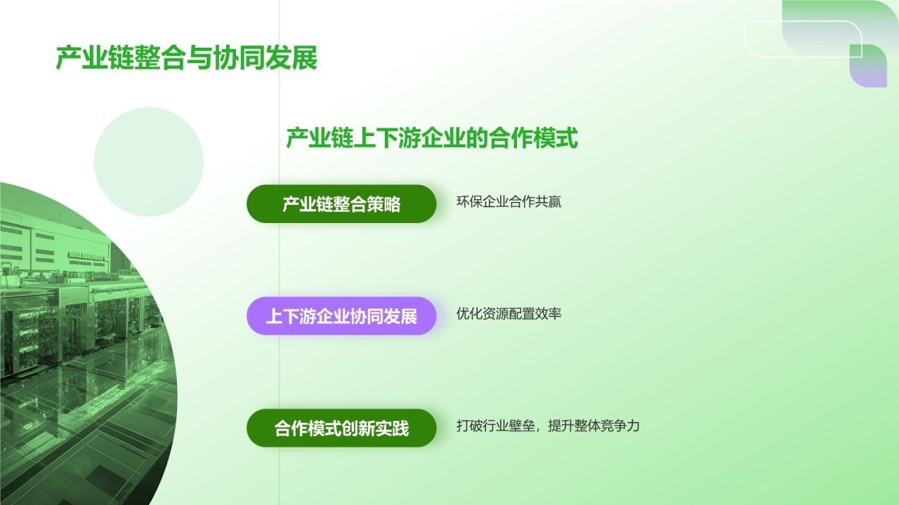 绿色简约风环保产业政策扶持PPT模板