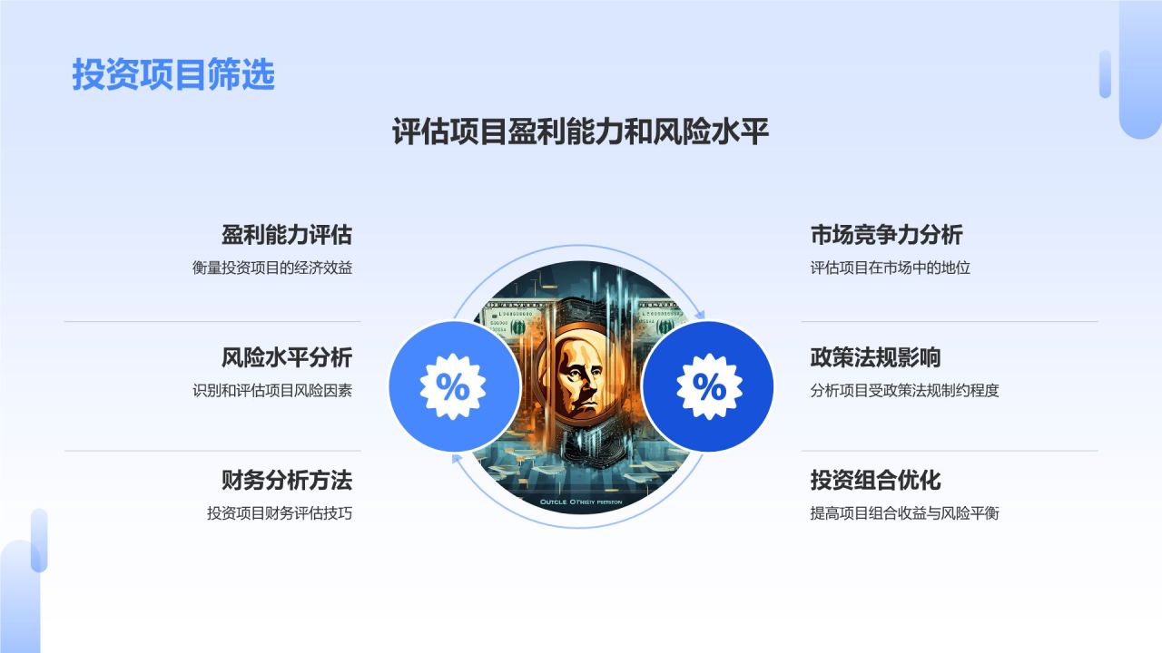 蓝色商务风财务金融战略规划PPT模板