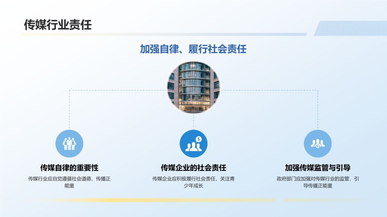 蓝色简约风传媒与青少年成长论坛PPT模板