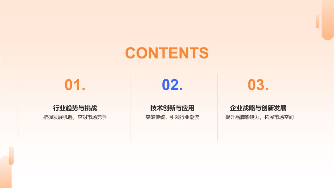橙色商务风持续创新,引领行业潮流PPT模板