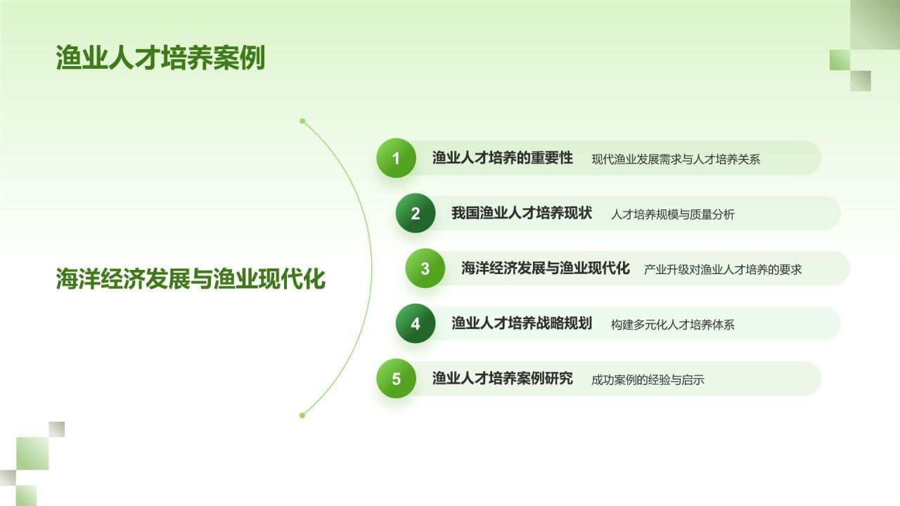 绿色简约风农林牧渔人才培养PPT模板