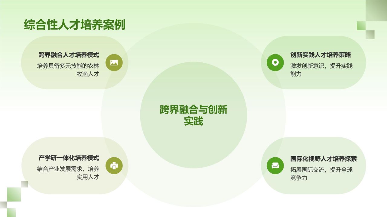 绿色简约风农林牧渔人才培养PPT模板