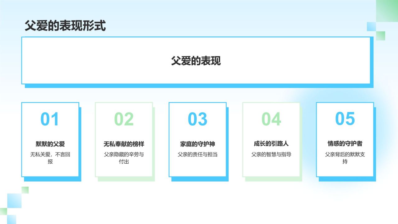 蓝色商务风父亲节感恩回馈PPT模板