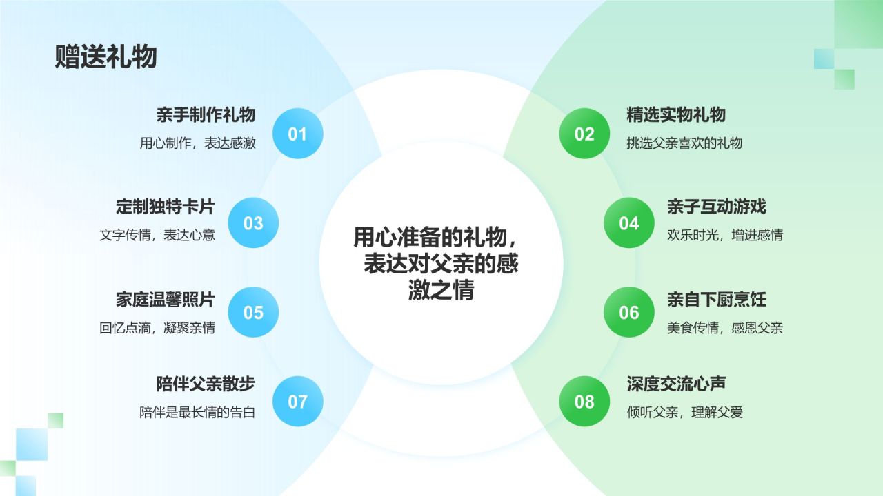 蓝色商务风父亲节感恩回馈PPT模板