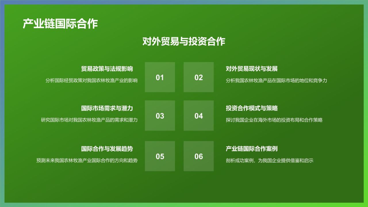 绿色摄影风农林牧渔产业发展PPT模板