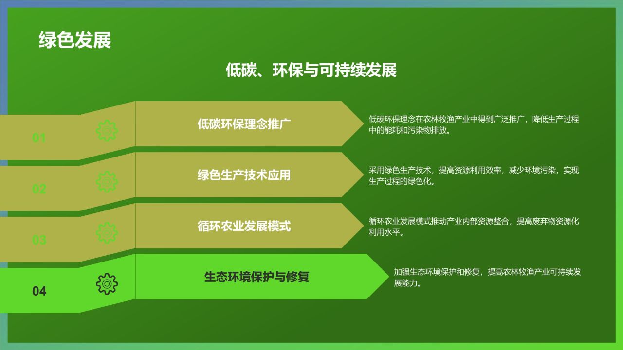 绿色摄影风农林牧渔产业发展PPT模板