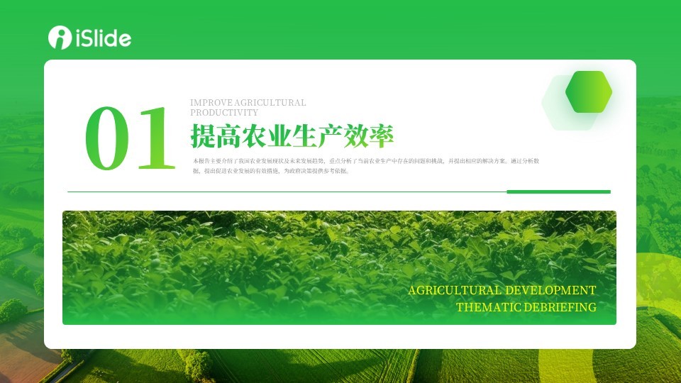 绿色商务风农业发展主题方案汇报PPT模板