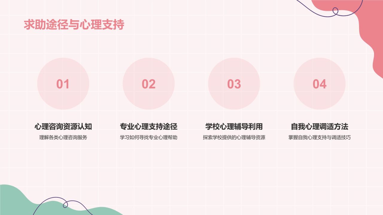 红色插画风心理健康主题班会PPT模板