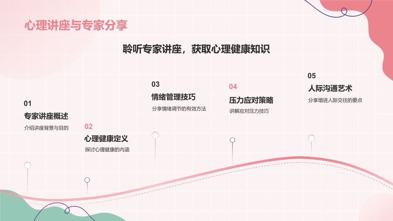 红色插画风心理健康主题班会PPT模板