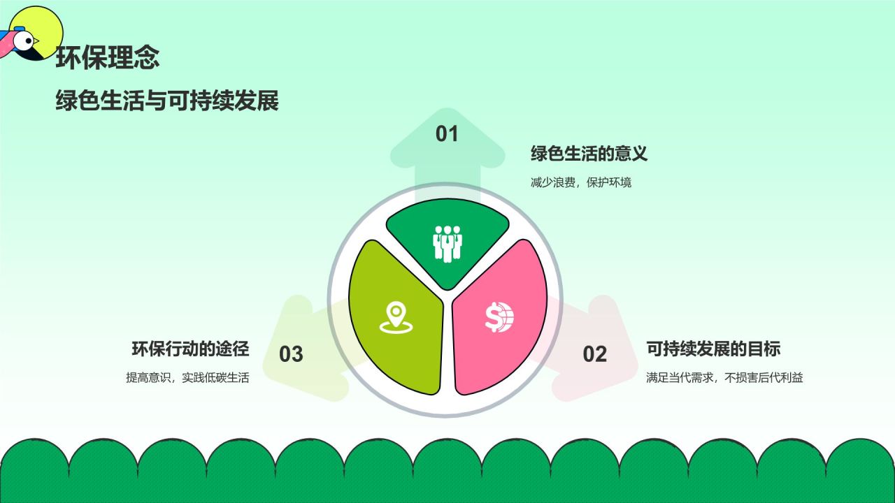 绿色插画风志愿者招募公益宣传PPT模板
