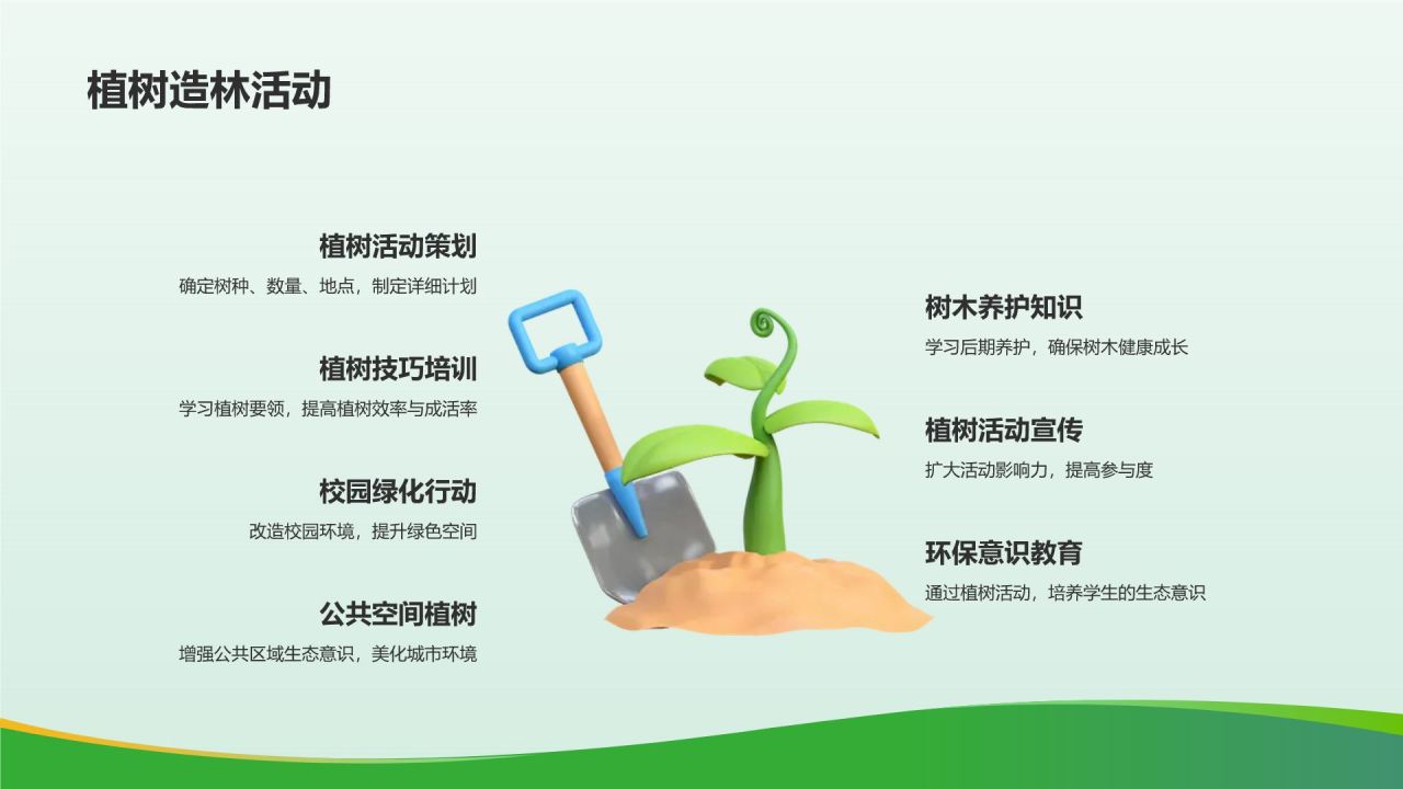 绿色3D风大学生志愿服务PPT模板