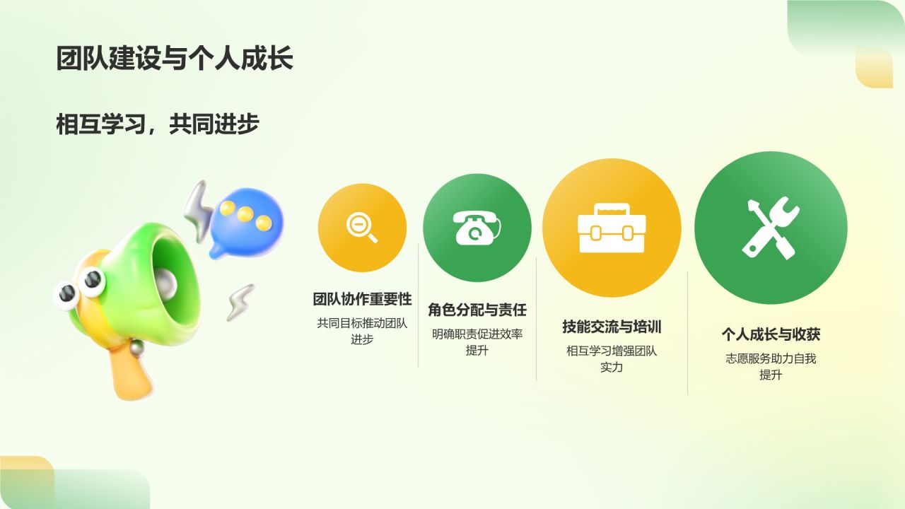 绿色3D风大学生志愿服务PPT模板
