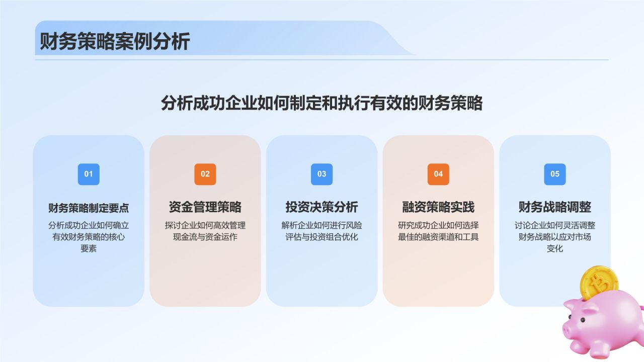 蓝色3D风财务分析报告PPT模板