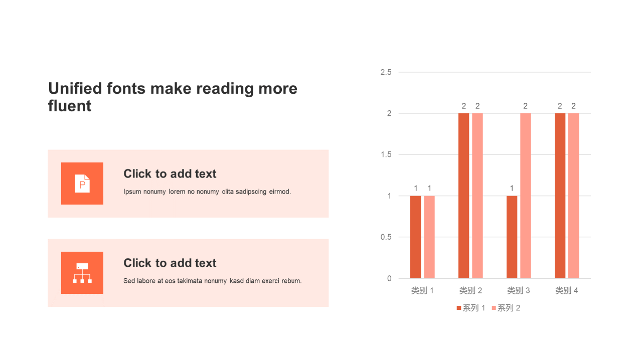 扁平风PPT柱形图