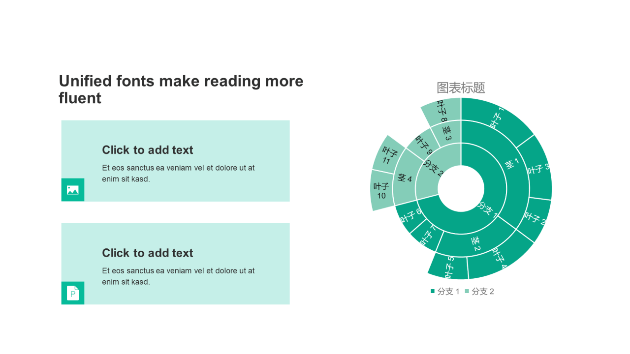 扁平风PPT旭日图