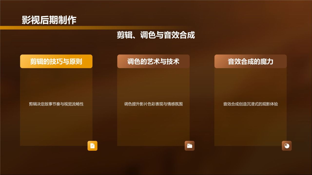 橙色复古风电影影视传媒PPT模板