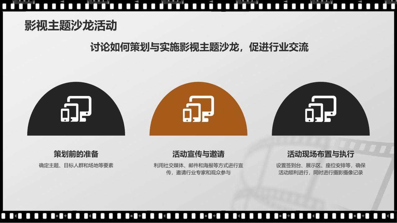 黑色复古风电影影视传媒PPT模板