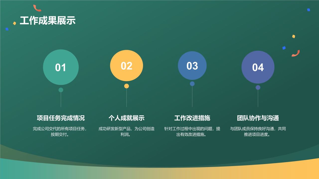 蓝色插画风试用期员工转正述职PPT模板