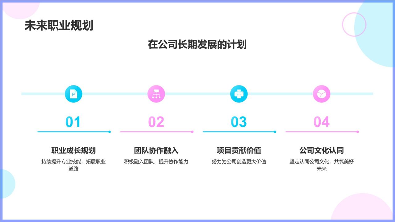 蓝色插画风实习期转正述职报告PPT模板
